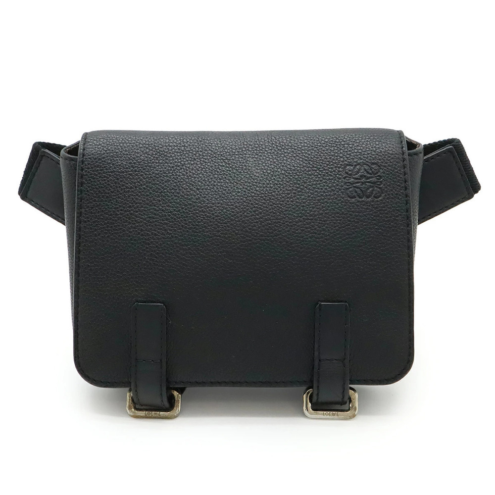 Loewe Anagram Military Bum Bag Body Crossbody Leather Black